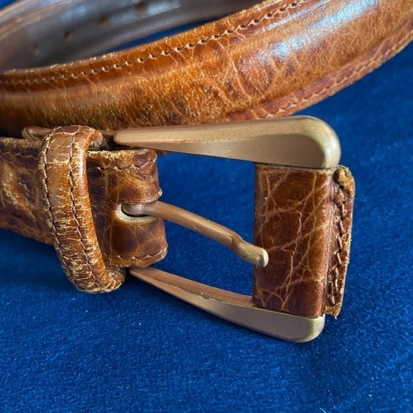 Jean Paul Gaultier Vintage Brown Leather Belt – 37″, Statement Buckle, Rare main image 6
